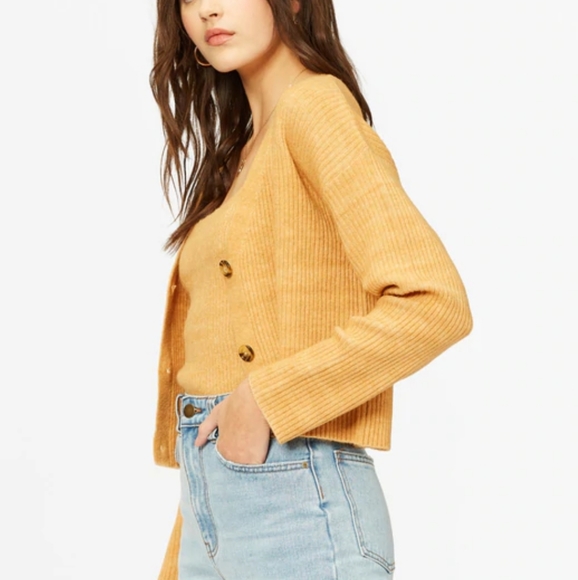 NWT BILLABONG - Match Set Twin Tank Top Cami Sweater & Button Cardigan Gold - Picture 5 of 12